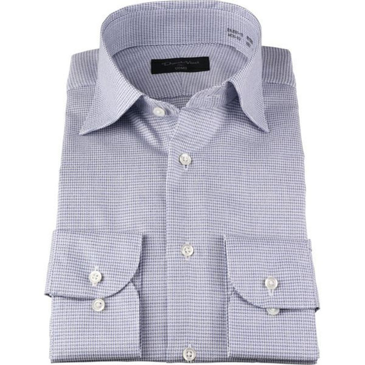 KONAKA　アウトレット 【WEB限定/OUTLET/汚れ・キズ等有】【Donato Vinci Italy Uomo】【形態安定】ワイドカラードレスワイシャツ/ブルー×チェック ブルー系(青)