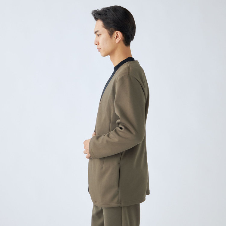ＵＷＳ ＨＯＭＥ 【ULTRA WORK SUIT/HOME LINE】【秋冬】セットアップ1釦ノーカラージャケット/カーキ カーキ系