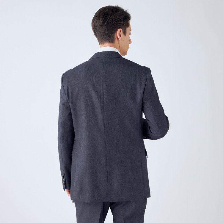 ＪＰ コンフォート 【JOHN PEARSE comfort】【年間】2釦シングルスリーピーススーツ ショートタック/ネイビー/ウエストシャーリング仕様/「ULTRA MOVE」ストレッチ・ウォッシャブル/※裾上げ必要 青中間
