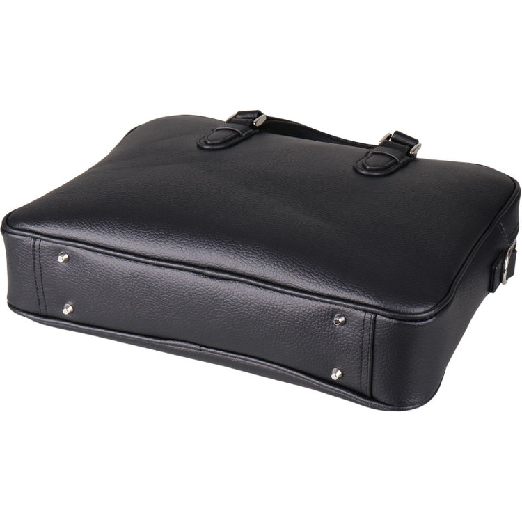 ドナートヴィンチ 【Donato Vinci Italy】リサイクルレザーブリーフケース/ブラック/ショルダーストラップ付き ブラック系(黒)