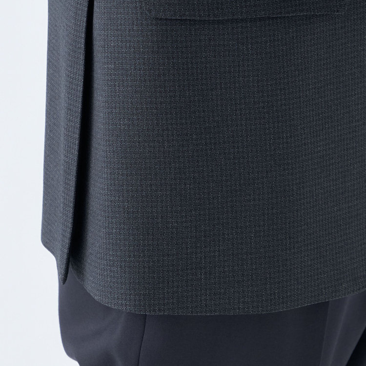 ＪＰ コンフォート 【JOHN PEARSE comfort navy】【秋冬】機能性ポリエステル素材 2釦シングルジャケット/ネイビー×チェック/THERMO EFFECT/ULTRA MOVE/ウォシャブル 紺濃色