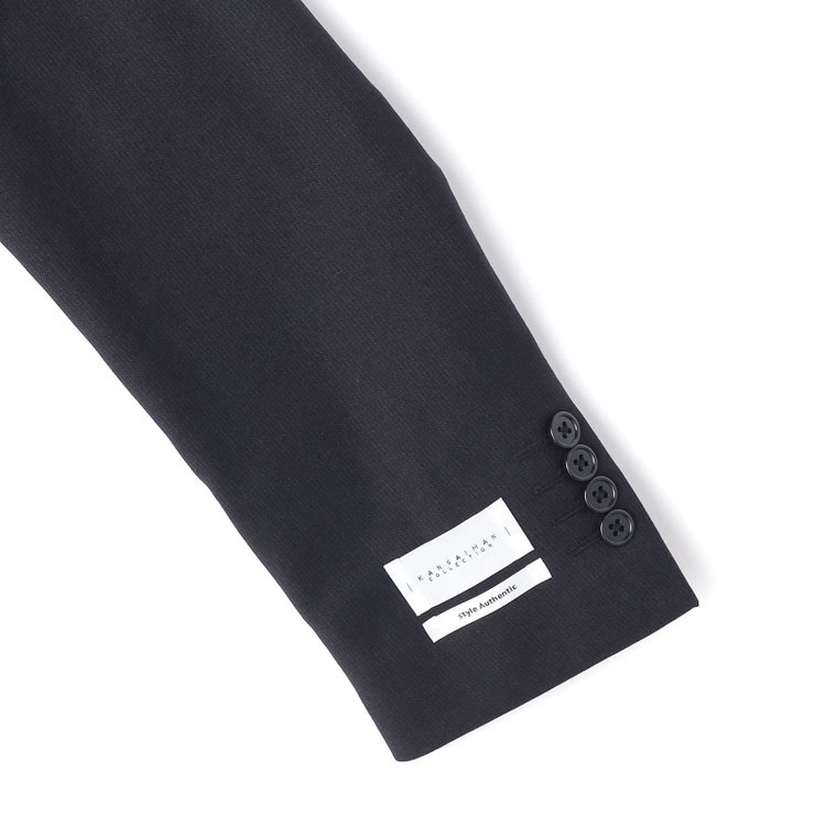 ＫＡＮＳＡＩＭＡＮ 【KANSAIMAN collection】【秋冬】2釦シングルスーツ ショートタック/ネイビー×ストライプ/SHOWER CLEAN/※裾上げ必要 紺中間