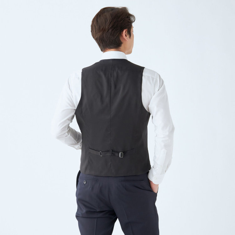 ソノタ（KONAKA用） 【JOHN PEARSE BLACK】【年間】リバーシブルジレ(ベスト)/ネイビー＆グレー/SHOWER CLEAN 紺濃色