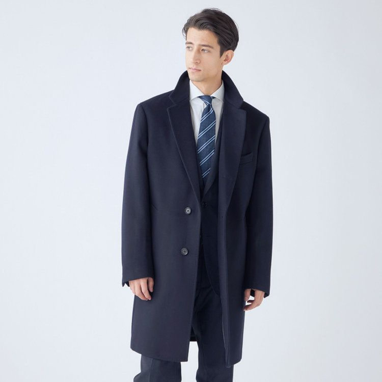 ソノタ（KONAKA用） 【THE 神 COAT】【Donato Vinci Italy UOMO】ウールチェスターコート/ネイビー/NEW ZEALAND LIMITED WOOL 紺中間