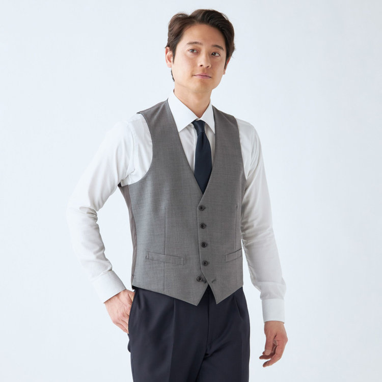 ソノタ（KONAKA用） 【JOHN PEARSE BLACK】【年間】リバーシブルジレ(ベスト)/ネイビー＆グレー/SHOWER CLEAN 紺濃色