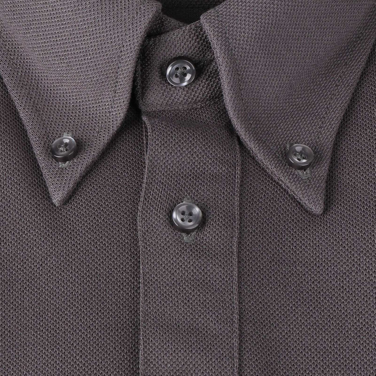 ＪＰ コンフォート 【半袖】【JOHN PEARSE comfort navy】【ノーアイロン】ボタンダウンビズポロシャツ プルオーバータイプ/グレー/ULTRA MOVE/ニット素材 グレー中間