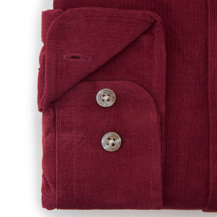 スタンリーブラッカ  【stanley blacker new york】【長袖】コーデュロイボタンダウンシャツ/ワイン 赤濃色