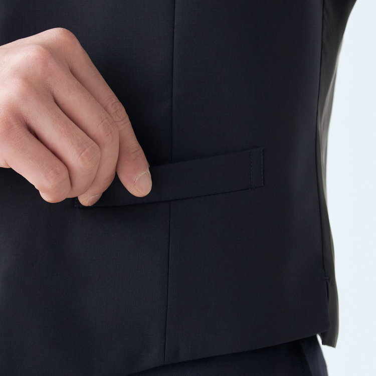 ソノタ（KONAKA用） 【JOHN PEARSE BLACK】【年間】リバーシブルジレ(ベスト)/ネイビー＆グレー/SHOWER CLEAN 紺濃色