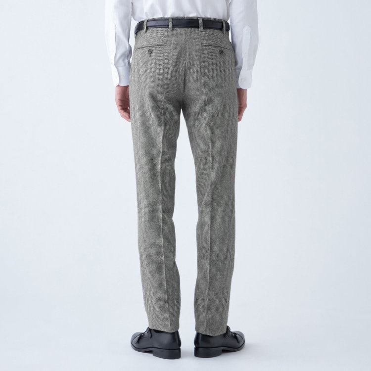 スタンリーブラッカ 【stanley blacker】【秋冬】0タックスラックス/ホワイト＆ブラック×ハウンドトゥース/ウエストムーブ仕様/※裾上げ必要 その他