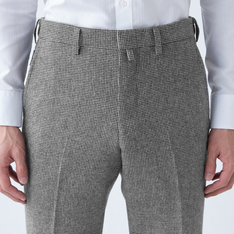 スタンリーブラッカ 【stanley blacker】【秋冬】0タックスラックス/ホワイト＆ブラック×ハウンドトゥース/ウエストムーブ仕様/※裾上げ必要 その他