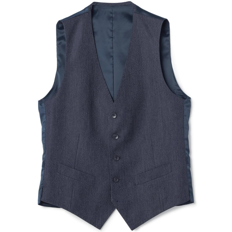 ＪＰ コンフォート 【JOHN PEARSE comfort】【年間】2釦シングルスリーピーススーツ ショートタック/ネイビー/ウエストシャーリング仕様/「ULTRA MOVE」ストレッチ・ウォッシャブル/※裾上げ必要 青中間