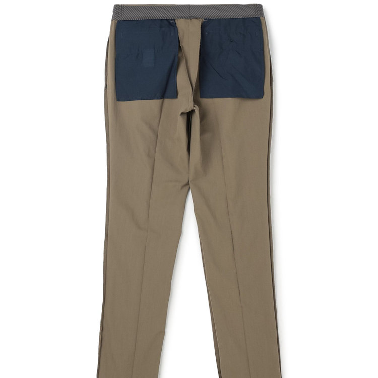スタンリーブラッカ 【stanley blacker new york】【春夏】1タックテーパードパンツ/カーキ×テックコットンストレッチ/ウエストシャーリング仕様/※裾上げ必要 緑淡色