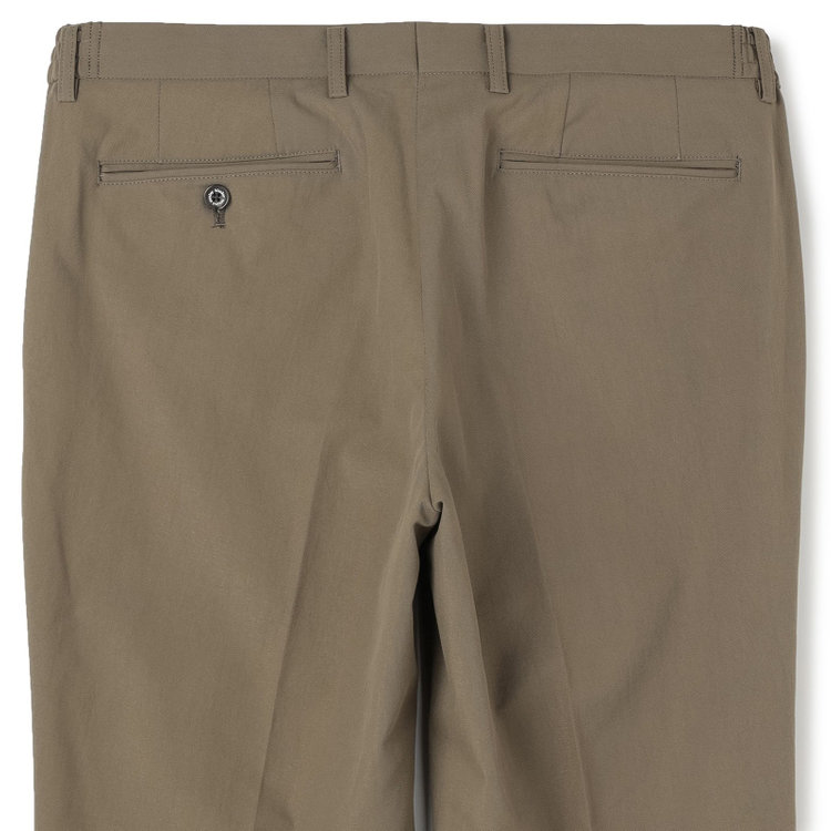 スタンリーブラッカ 【stanley blacker new york】【春夏】1タックテーパードパンツ/カーキ×テックコットンストレッチ/ウエストシャーリング仕様/※裾上げ必要 緑淡色