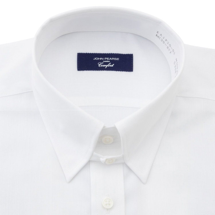KONAKA　アウトレット 【WEB限定/OUTLET/汚れ・キズ等有】【JOHN PEARSE comfort navy】【STYLISH】【形態安定】タブカラードレスワイシャツ/ホワイト×ドビーストライプ 白