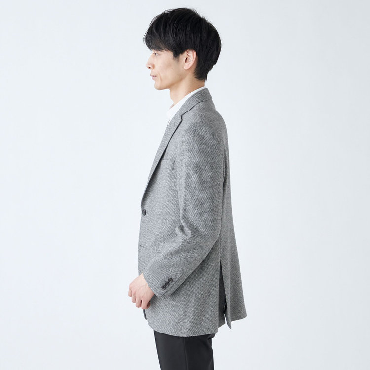 ドナートヴィンチ 【Donato Vinci Italy】【秋冬】カシミヤブレンド2釦シングルジャケット/グレー/本水牛釦 グレー中間
