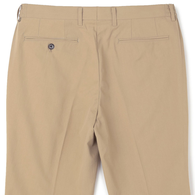 スタンリーブラッカ 【stanley blacker new york】【春夏】1タックテーパードパンツ/ベージュ×テックコットンストレッチ/ウエストシャーリング仕様/※裾上げ必要 赤淡色