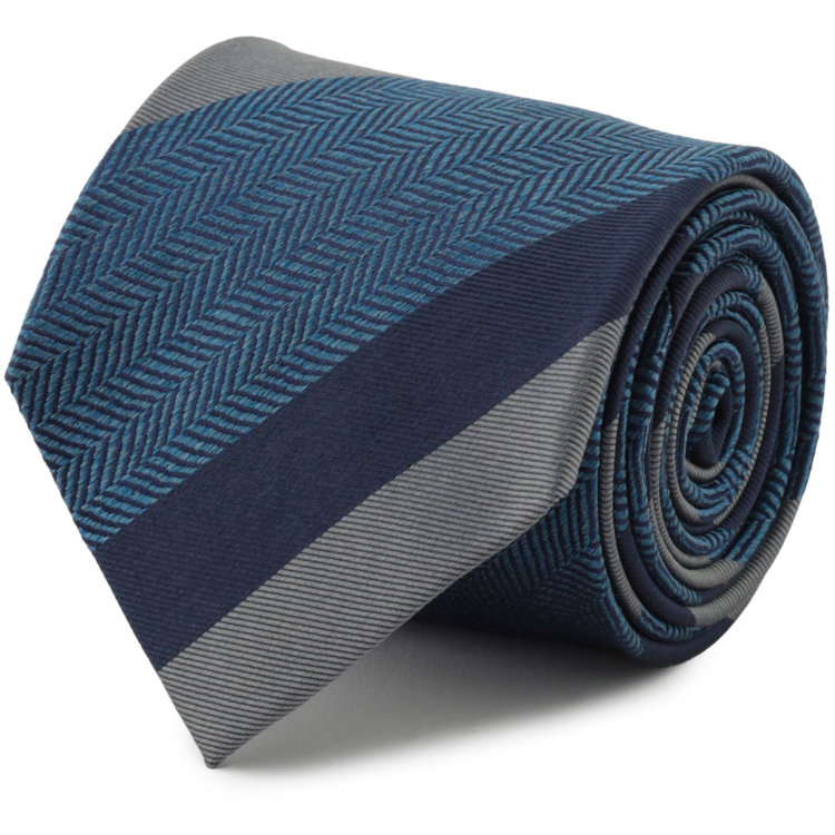 ジョンピアース 【JOHN PEARSE White】シルクストライプ柄ネクタイ/8.0㎝幅/ブルー その他