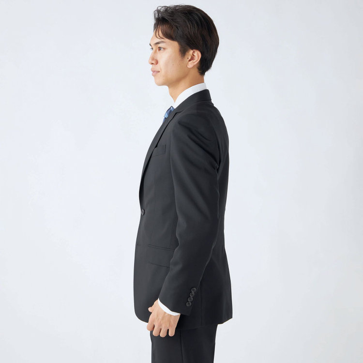 ＪＰセレクトライン 【JOHN PEARSE Black SELECT LINE】【年間】2釦シングルスーツ/ブラック×ソリッド/SHOWER CLEAN/※裾上げ必要 黒