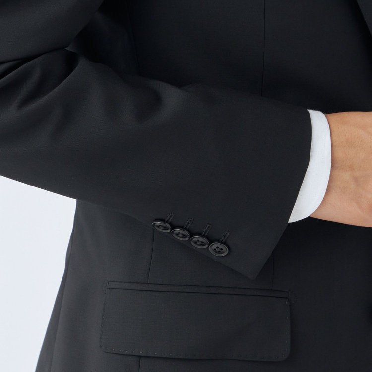 ＪＰセレクトライン 【JOHN PEARSE Black SELECT LINE】【年間】2釦シングルスーツ/ブラック×ソリッド/SHOWER CLEAN/※裾上げ必要 黒