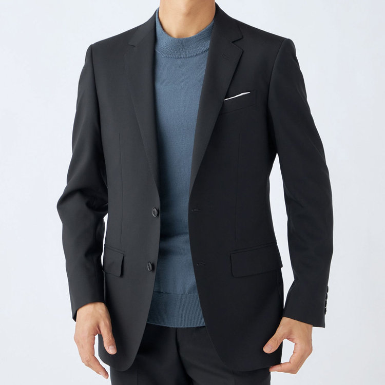 ＪＰセレクトライン 【JOHN PEARSE Black SELECT LINE】【年間】2釦シングルスーツ/ブラック×ソリッド/SHOWER CLEAN/※裾上げ必要 黒
