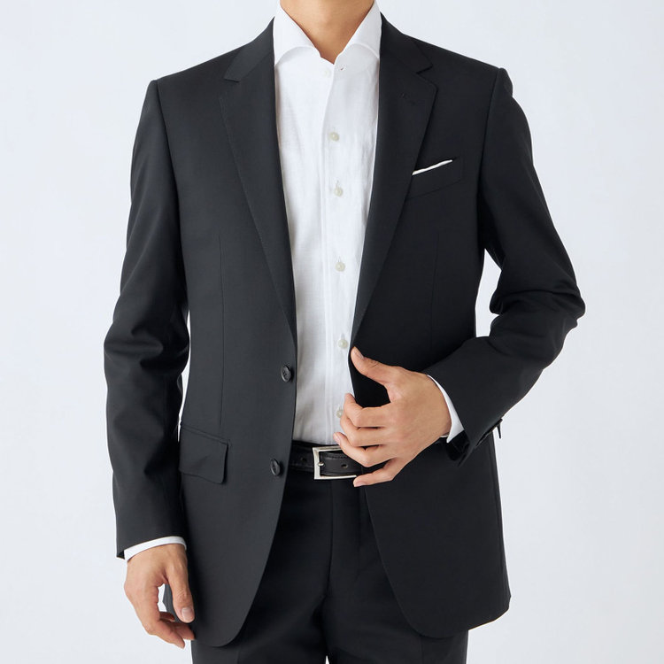ＪＰセレクトライン 【JOHN PEARSE Black SELECT LINE】【年間】2釦シングルスーツ/ブラック×ソリッド/SHOWER CLEAN/※裾上げ必要 黒