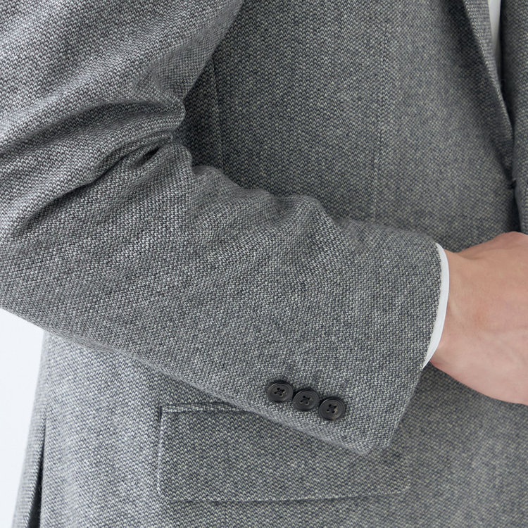 ドナートヴィンチ 【Donato Vinci Italy】【秋冬】カシミヤブレンド2釦シングルジャケット/グレー/本水牛釦 グレー中間