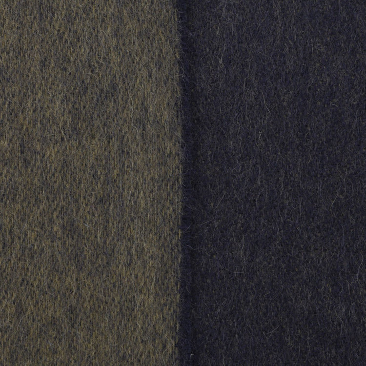 ソノタ（KONAKA用） カシミヤ100%マフラー/ネイビー+カーキ/ウォッシャブル/29.5cm×175cm 紺中間