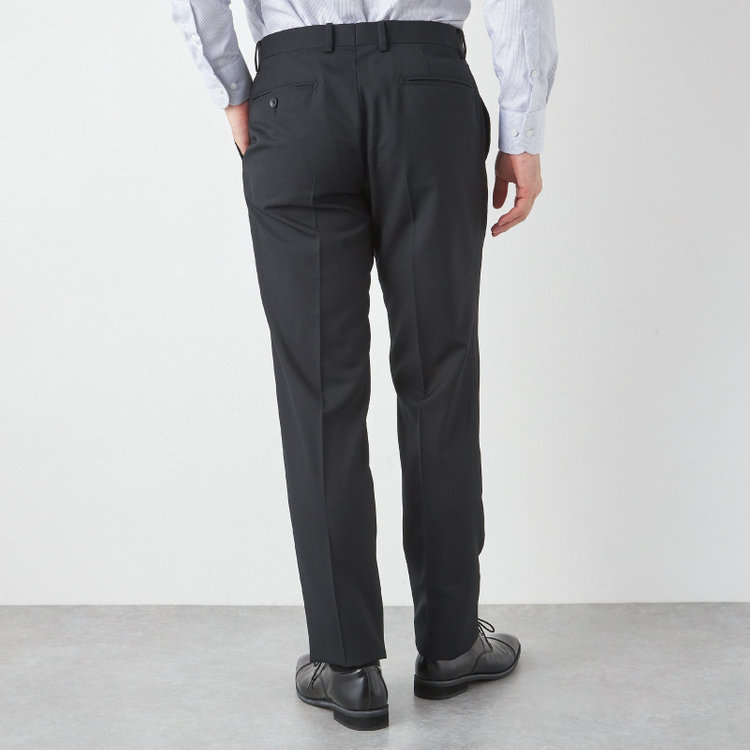 ＪＰ コンフォート 【JOHN PEARSE comfort】【通年】2釦シングルスリーピーススーツ ノータックパンツ ダブルベスト / ブラック / パンツウォッシャブル ※裾上げ必要 黒