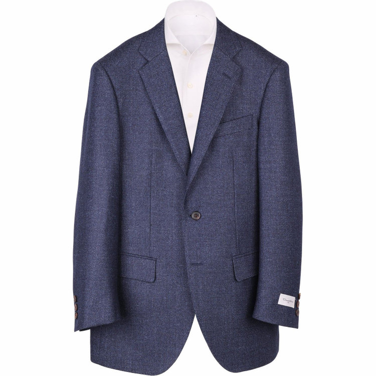 ドナートヴィンチ 【Donato Vinci Italy】【秋冬】ウールシルクブレンド 2釦シングルジャケット/ネイビー×ソリッド/30th ANNIVERSARY ネイビー系(紺)