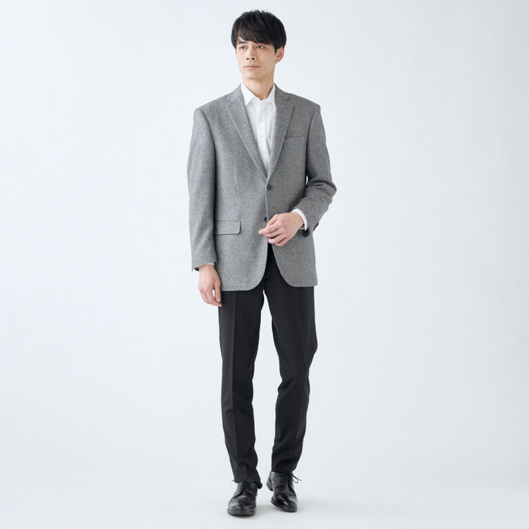 ドナートヴィンチ 【Donato Vinci Italy】【秋冬】カシミヤブレンド2釦シングルジャケット/グレー/本水牛釦 グレー中間