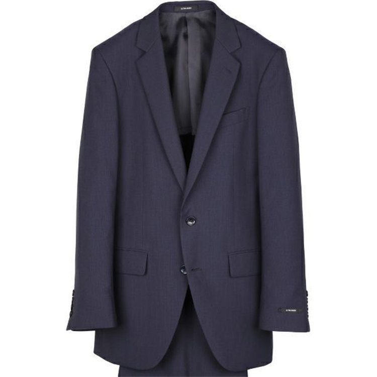 ＵＮＰＲＥＳＳＵＲＥ 【Unpressure】【秋冬】2釦シングルスーツ 0タック/ネイビー×ドビーストライプ/ULTRA WASH ネイビー系(紺)