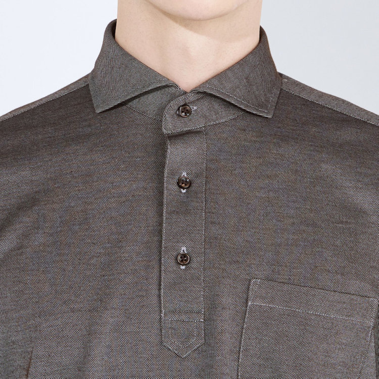 ＪＰコンフォート ネイビー 【半袖】【JOHN PEARSE comfort navy】【ノーアイロン】ホリゾンタルワイドビズポロシャツ プルオーバータイプ/デニムブラウン/ULTRA MOVE/ニット素材 茶中間