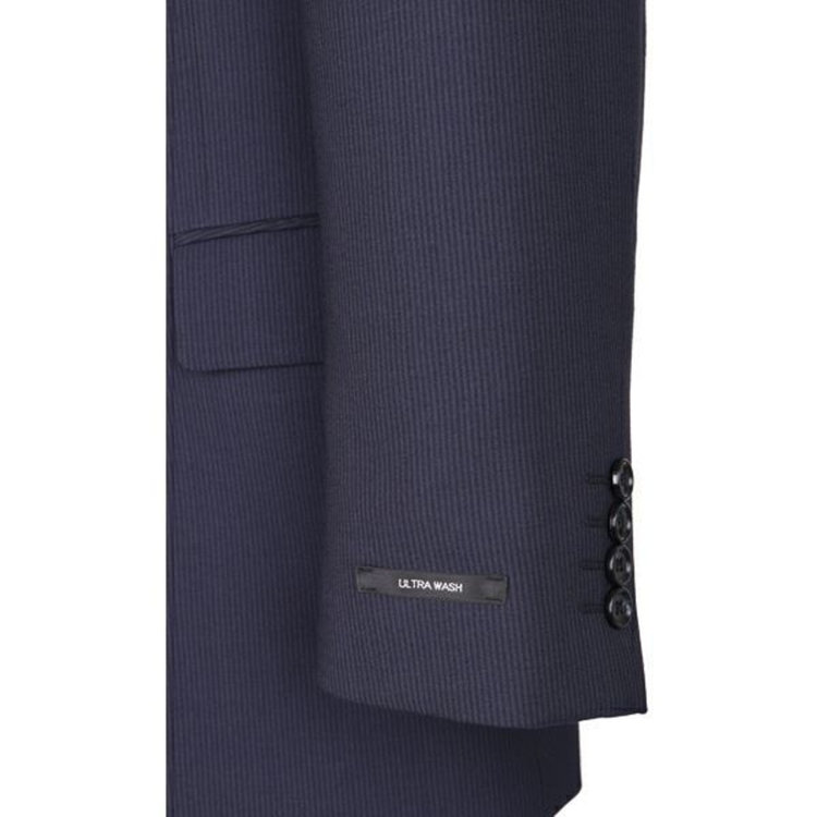 ＵＮＰＲＥＳＳＵＲＥ 【Unpressure】【秋冬】2釦シングルスーツ 0タック/ネイビー×ドビーストライプ/ULTRA WASH ネイビー系(紺)
