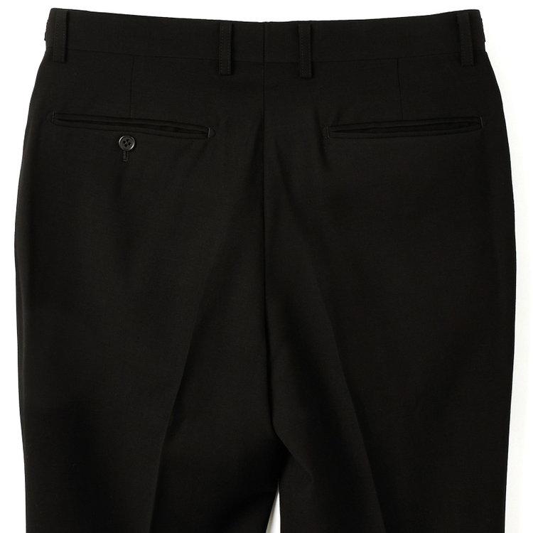 ジョンピアース 【JOHN PEARSE】【スリムシルエット】濃染加工/2釦シングルフォーマルスーツ 0タックパンツ/アジャスター付き/※裾上げ必要 黒