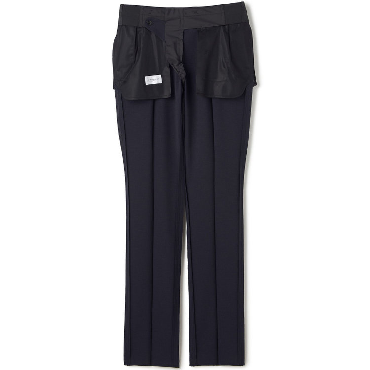 ジョンピアース 【発送在庫あり】【ファブリーズ認定！抗菌消臭加工】【JOHN PEARSE White】【春夏】1タックパンツ/ネイビー×マイクロチェック/ULTRA MOVE/ウエストムーブ仕様/※裾上げ必要 紺濃色