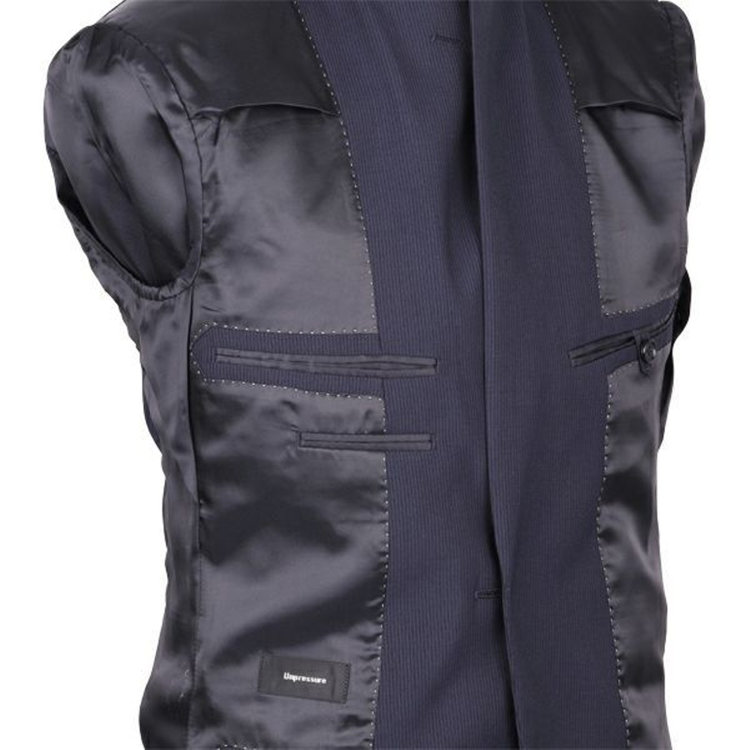 ＵＮＰＲＥＳＳＵＲＥ 【Unpressure】【秋冬】2釦シングルスーツ 0タック/ネイビー×ドビーストライプ/ULTRA WASH ネイビー系(紺)