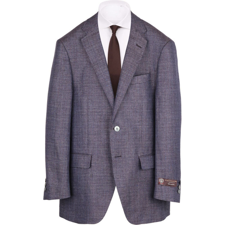 ドナートヴィンチ 【Donato Vinci Italy】【春夏】リネンウール 2釦シングルジャケット/ブラウン＆ネイビー/FRATELLI TALLIA di DELFINO MOVE in italy ブラウン系(茶)