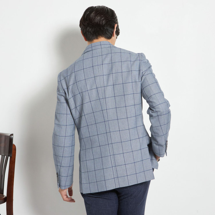 スタンリーブラッカ 【stanley blacker new york】【春夏】2釦ジャケット/グレー×ウィンドペン グレー淡色