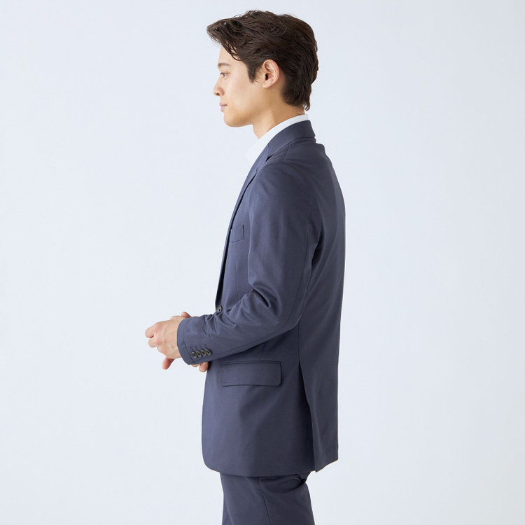 KONAKA　アウトレット 【WEB限定/OUTLET/汚れ・キズ等有】【JOHN PEARSE comfort navy】【春夏】機能性ポリエステル素材 2釦シングルジャケット/ネイビー/ULTRA MOVE/RIRANCHA/ウォッシャブル 紺濃色