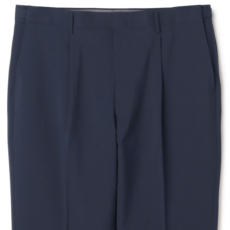 ソノタ（KONAKA用） 【L.O.X】【大きいサイズ】【春夏】ウールブレンド 1タックパンツスラックス/ネイビー×ハウンドトゥース/ウエストアジャスター仕様/※裾上げ必要 紺濃色