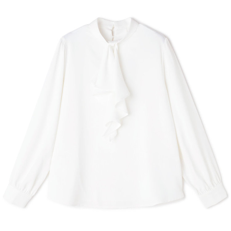 ナチュラル　ビューティー 【NATURAL BEAUTY】フリルリボンブラウス/ホワイト 白