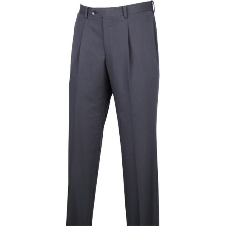 【WEB限定/OUTLET/汚れ・キズ等有】【JOHN PEARSE comfort】【年間】コットンブレンド 1タックテーパードスラックス/ネイビー×ソリッド/ウォッシャブル/ストレッチ