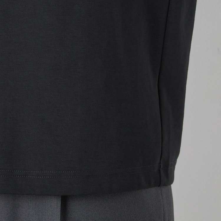 ジョンピアース 【JOHN PEARSE comfort navy】モックネックロングTシャツ/ブラック/「吸汗速乾」「接触冷感」「UV加工」 黒
