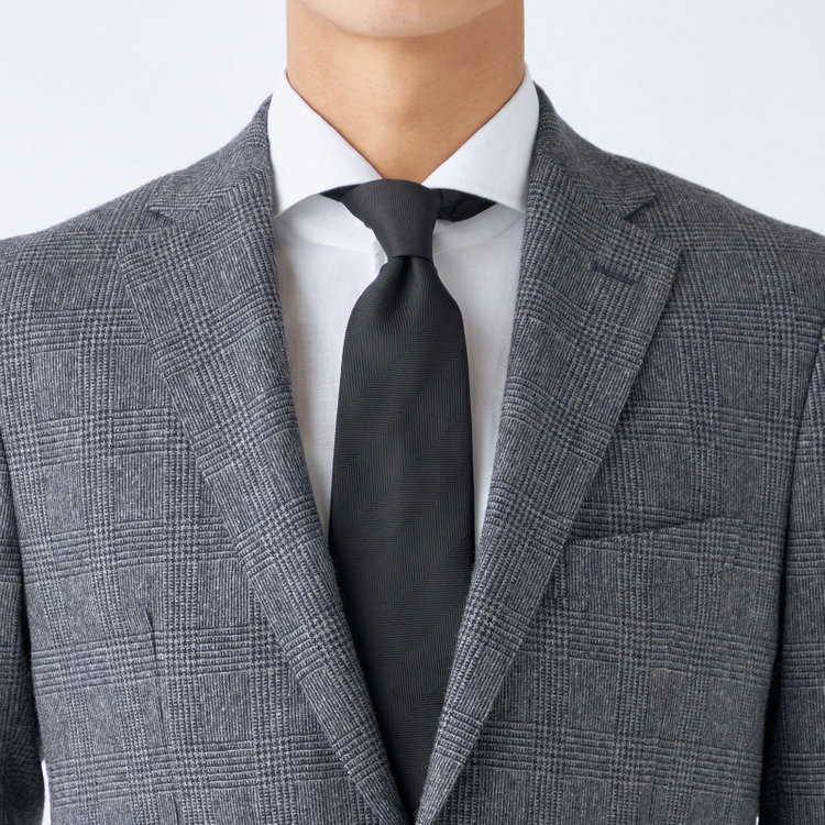 ジョンピアースブラック 【JOHN PEARSE BLACK】【秋冬】ウールブレンド2釦シングルジャケット/グレー×チェック/RE:NEWOOL/「エコナカフタタビ」プロジェクト 紺中間