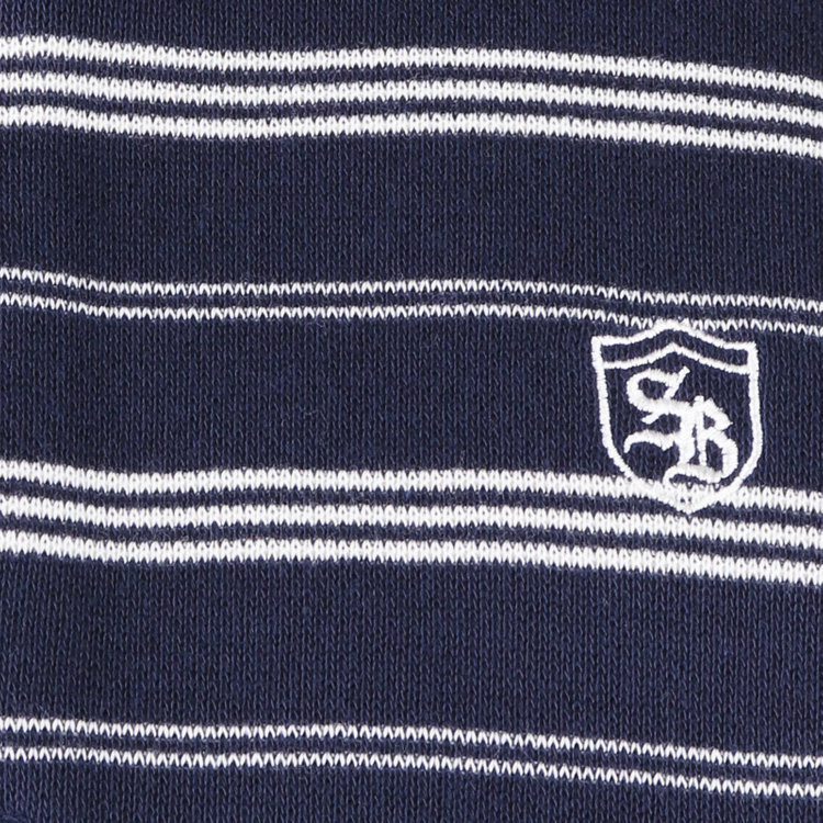 スタンリーブラッカ 【stanley blacker】【長袖】胸刺繍長袖ポロシャツ/ネイビー×ボーダー ネイビー系(紺)