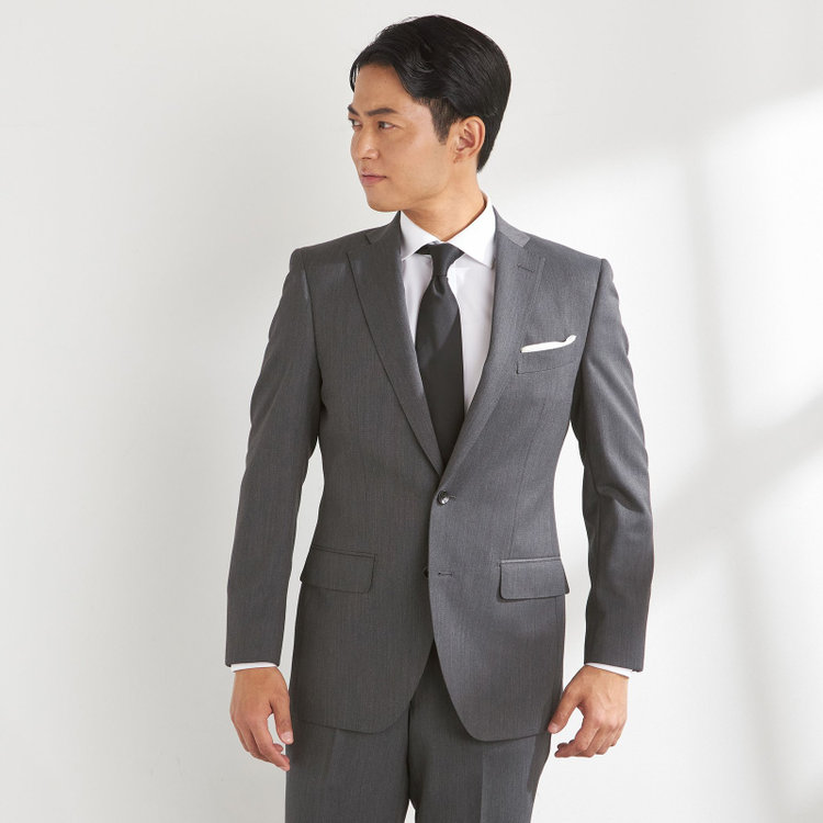 ＪＰセレクトライン 【JOHN PEARSE Black SELECT LINE】【秋冬】スペアパンツ付き/2釦シングルスーツ 0タック/グレー/※裾上げ必要 グレー中間
