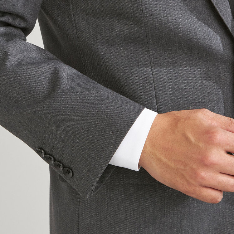 ＪＰセレクトライン 【JOHN PEARSE Black SELECT LINE】【秋冬】スペアパンツ付き/2釦シングルスーツ 0タック/グレー/※裾上げ必要 グレー中間