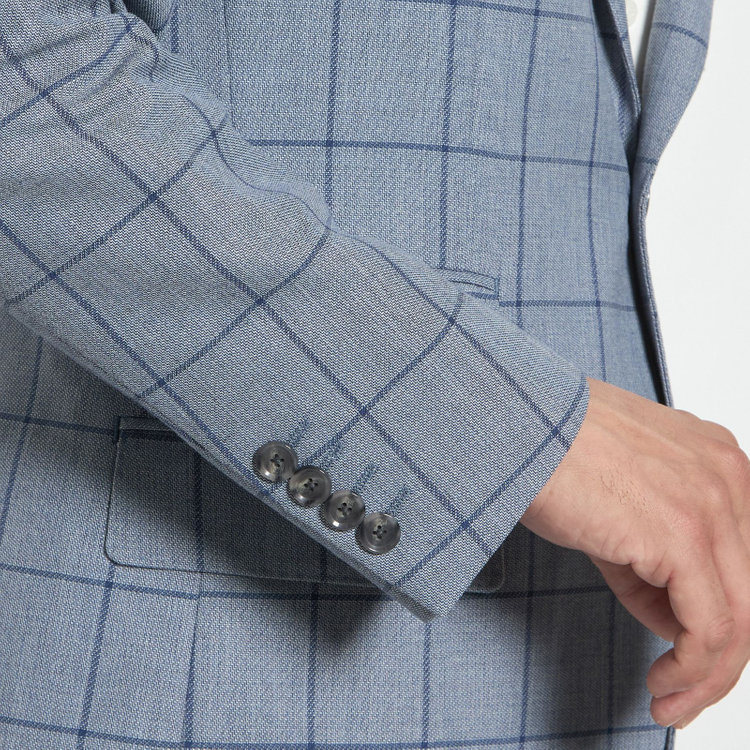 スタンリーブラッカ 【stanley blacker new york】【春夏】2釦ジャケット/グレー×ウィンドペン グレー淡色