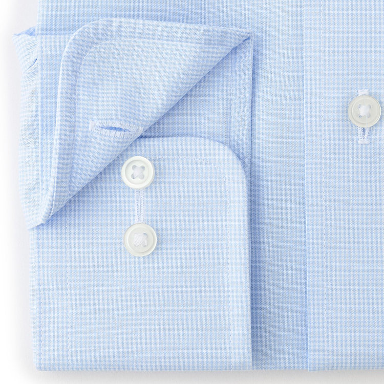 ＤＵＫＥ ＭＯＲＧＡ 【DUKEMORGAN】【形態安定】ボタンダウンワイシャツ/ブルー＆ホワイト×チェック 青濃色