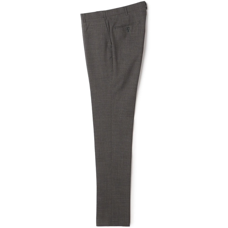ＪＰ コンフォート 【JOHN PEARSE comfort】【春夏】ショートタックパンツ/ブラウン×ハウンドトゥース/ウエストムーブ/※裾上げ必要 茶中間